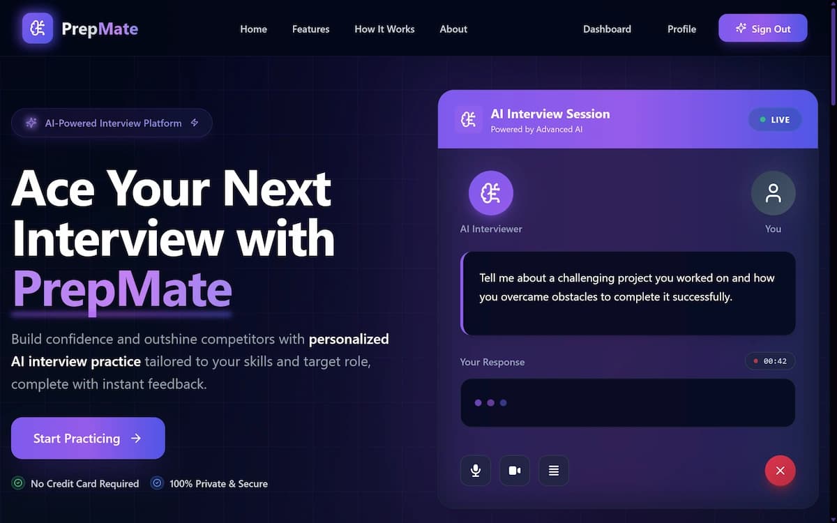 PrepMate — AI-Powered Mock Interview Platform
