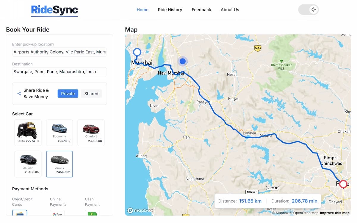 RideSync — City-Wide Ride Sharing App